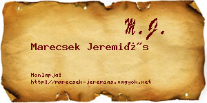 Marecsek Jeremiás névjegykártya